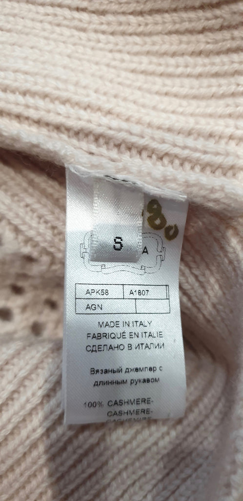 AGNONA Cream Cashmere Round Neck Long Sleeve Loose Knit Jumper Sweater Top