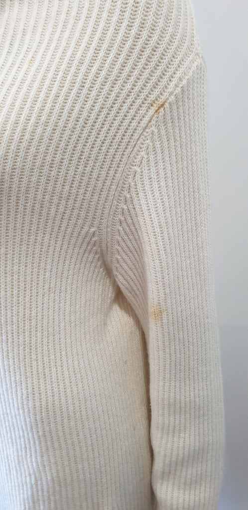 VINCE Cream Cashmere High Roll Neck Long Sleeve Knitwear Jumper Sweater Top L