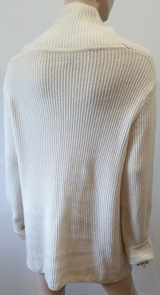 VINCE Cream Cashmere High Roll Neck Long Sleeve Knitwear Jumper Sweater Top L