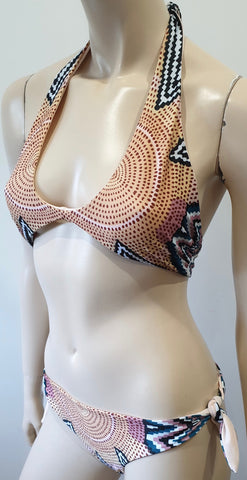 SKIN Gold Dust Metallic Round Neck Low Rear Lined One Piece Swimsuit S/P BNWT