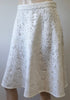 CAROLINA HERRERA White & Cream Cut Out Lined A-Line Flared Skirt 6 UK10