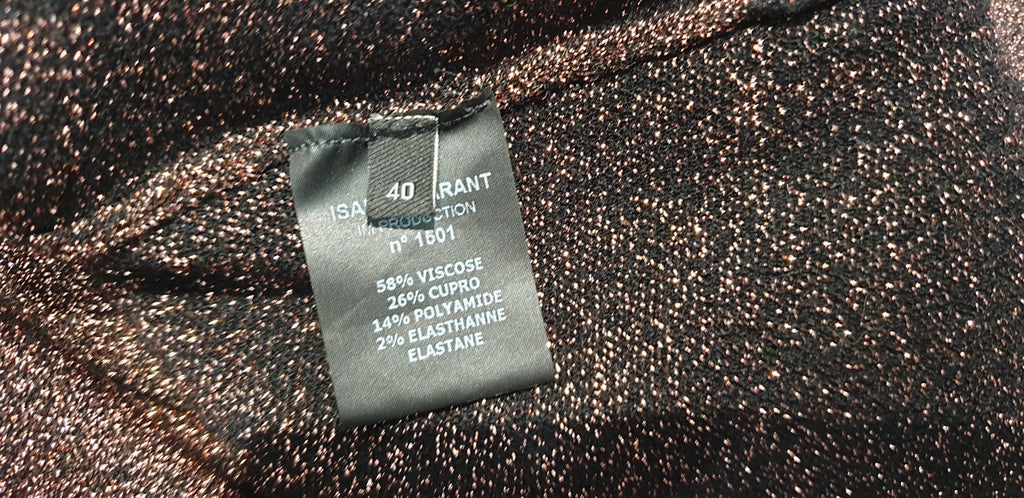 ISABEL MARANT Copper Metallic Fine Knit Long Sleeve Jumper Sweater Top 40 UK12