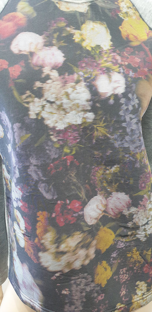 MARKUS LUPFER Grey & Multi Colour Woodland Floral Sweater Sweatshirt Top M/L