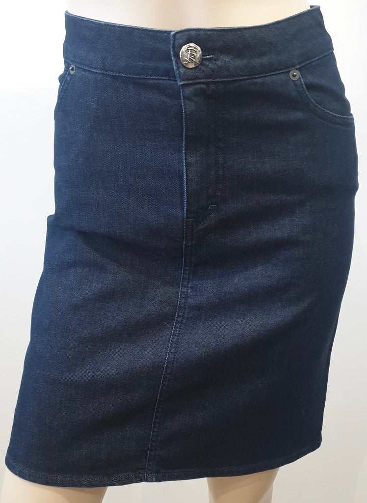 SONIA RYKIEL Dark Blue Cotton Stretch Short Mini Casual Denim Skirt 36 UK8