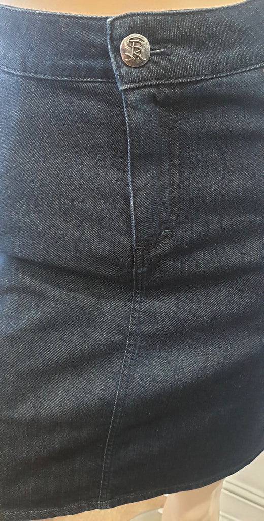 SONIA RYKIEL Dark Blue Cotton Stretch Short Mini Casual Denim Skirt 36 UK8