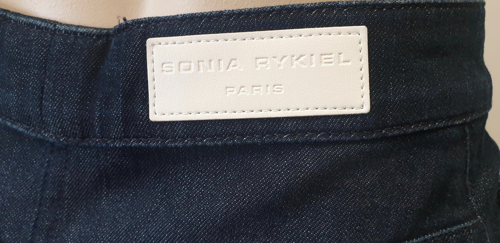 SONIA RYKIEL Dark Blue Cotton Stretch Short Mini Casual Denim Skirt 36 UK8
