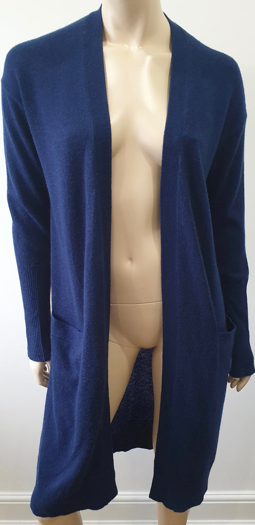 THEORY Blue 100% Cashmere Long Length Open Front Knitwear Cardigan S
