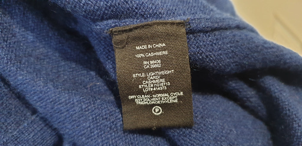 THEORY Blue 100% Cashmere Long Length Open Front Knitwear Cardigan S