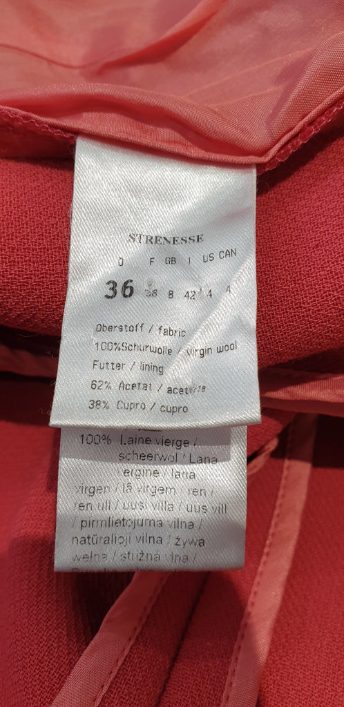 STRENESSE GABRIELE STREHLE Pink 100% Virgin Wool Formal Blazer Jacket 36 UK8