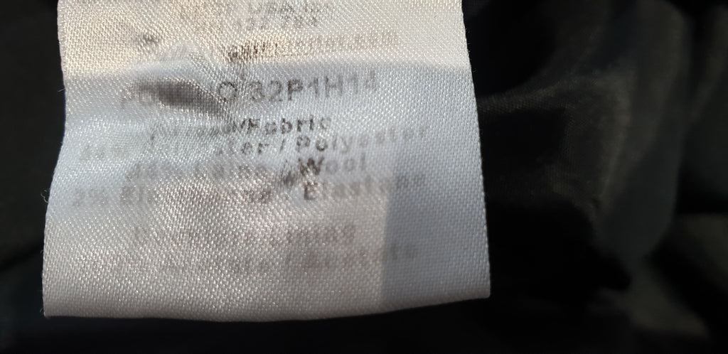 CLAUDIE PIERLOT Black Wool Blend Tapered Slim Leg Crop Fray Hem Trousers Pants