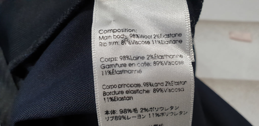 3.1 PHILLIP LIM Navy Blue Wool Stretch Black Cuff Hem Crop Capri Trousers Pants