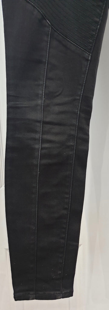 FRAME Charcoal Grey SKINNY BIKER Capri Faded Distressed Denim Jeans Pants 26