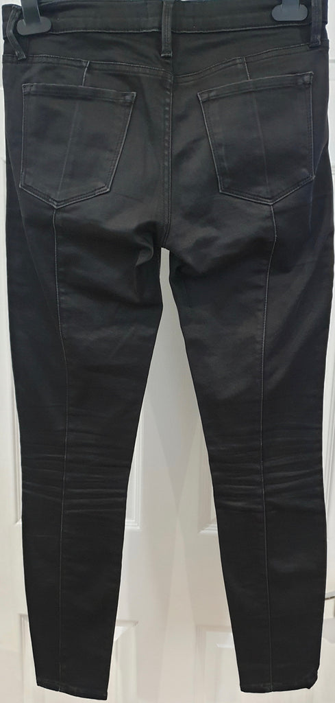 FRAME Charcoal Grey SKINNY BIKER Capri Faded Distressed Denim Jeans Pants 26