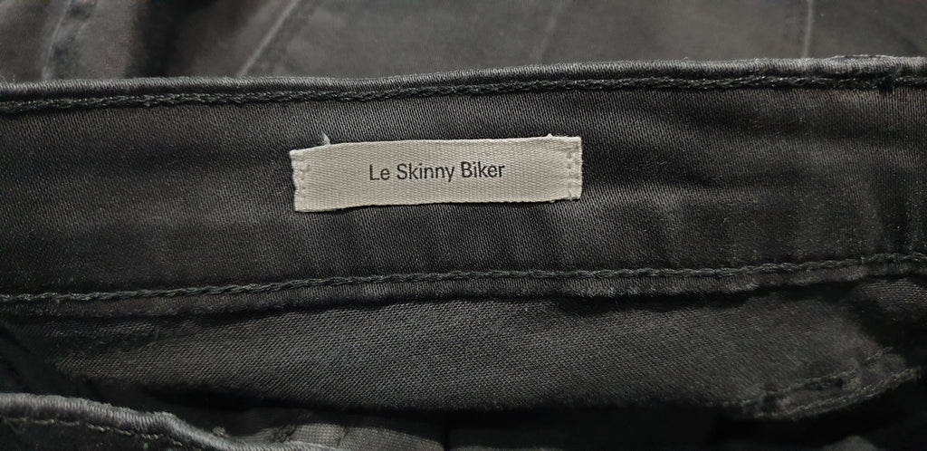 FRAME Charcoal Grey SKINNY BIKER Capri Faded Distressed Denim Jeans Pants 26