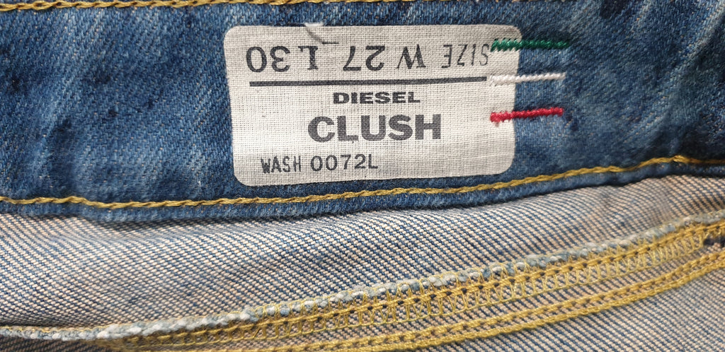 DIESEL Pale Blue CLUSH Cotton Blend Distressed Faded Slim Skinny Jeans W27 L30