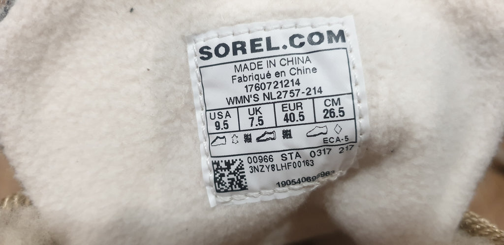 SOREL Beige Suede Grey & Cream Fabric Panel Rubber Sole Ankle Boots UK7.5 NEW!