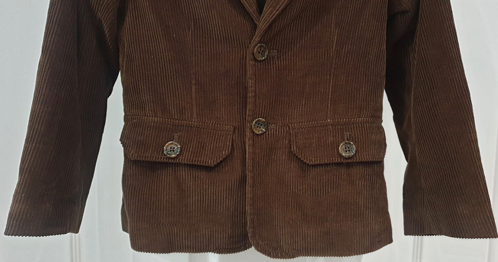 JACADI PARIS Junior Boy's Brown Cotton Cord Corduroy Casual Blazer Jacket 8Y