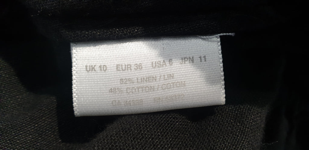 NICOLE FARHI Black Linen Cotton Sleeveless Elasticated Hemline Cami Camisole Top