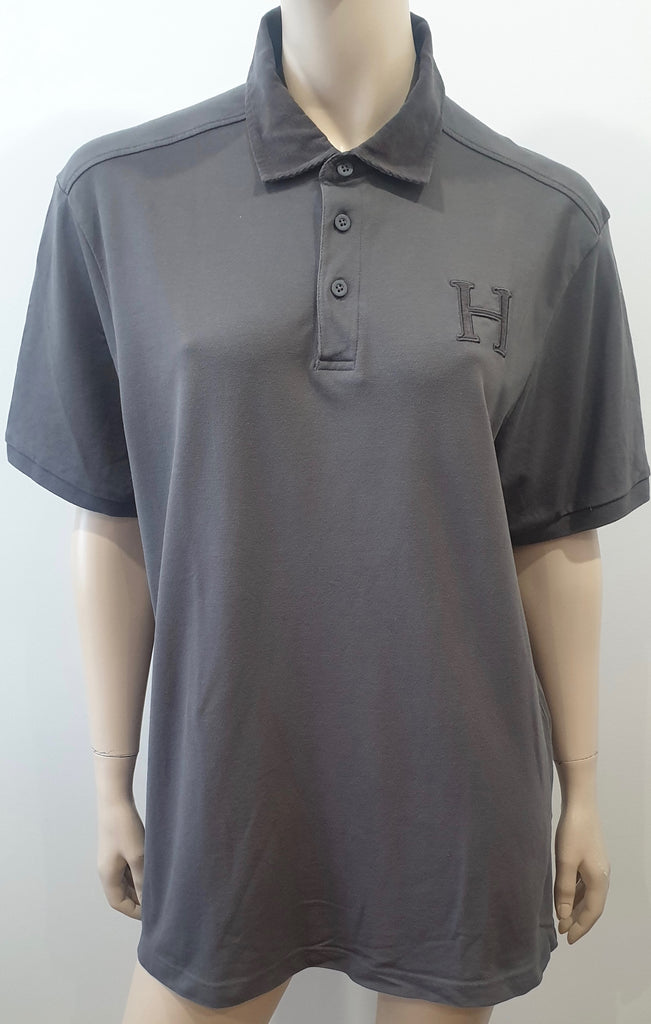 HACKETT Menswear Grey Slim Fit Cotton Collared Short Sleeve Polo T-Shirt Top XL