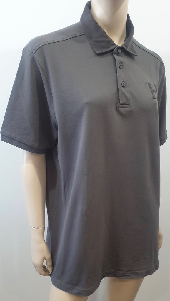 HACKETT Menswear Grey Slim Fit Cotton Collared Short Sleeve Polo T-Shirt Top XL