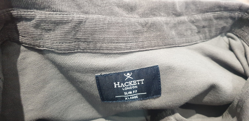 HACKETT Menswear Grey Slim Fit Cotton Collared Short Sleeve Polo T-Shirt Top XL
