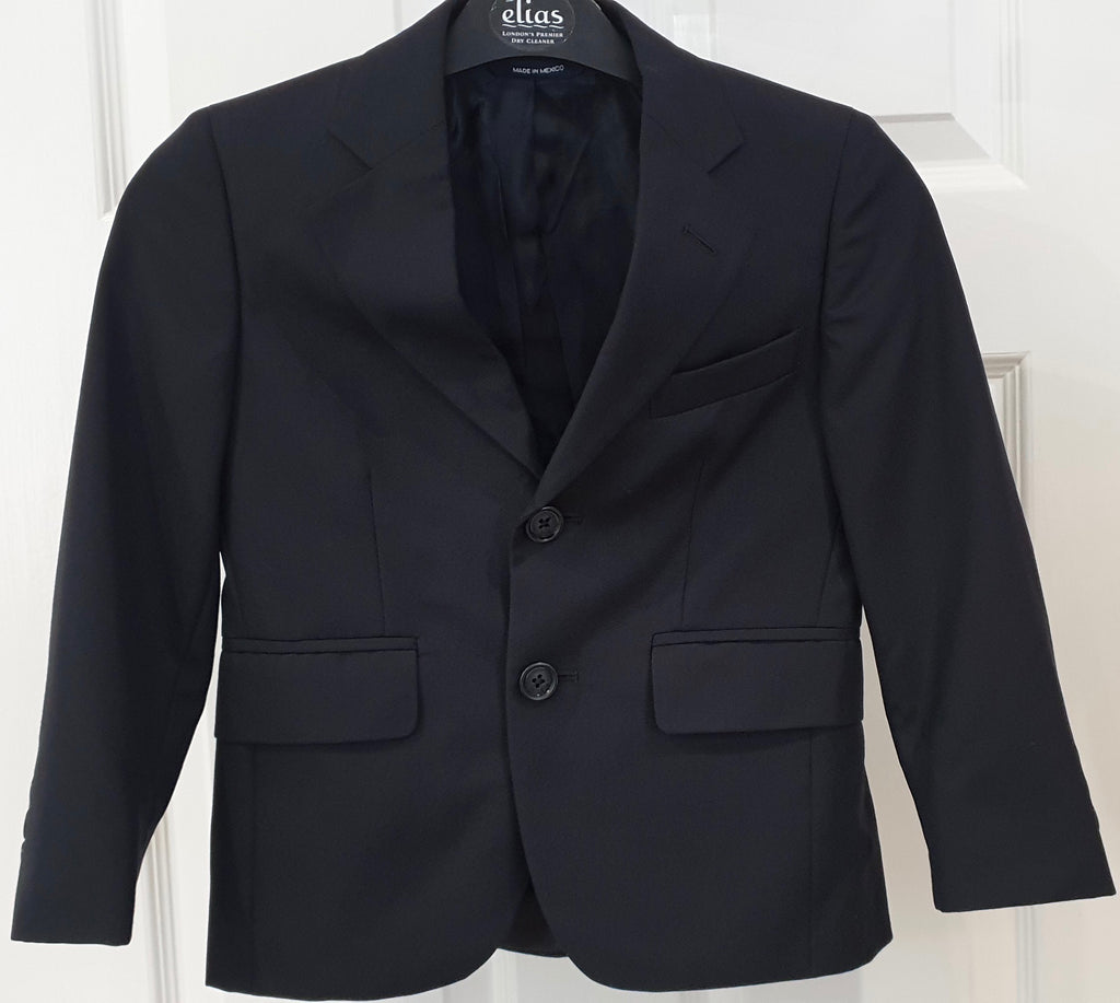 BROOKS BROTHERS Junior Boy's Navy Blue Black Wool Lined Formal Blazer Jacket 6Y
