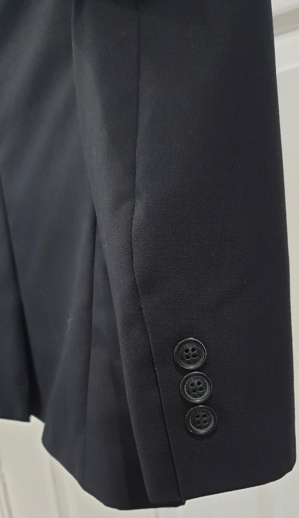 BROOKS BROTHERS Junior Boy's Navy Blue Black Wool Lined Formal Blazer Jacket 6Y