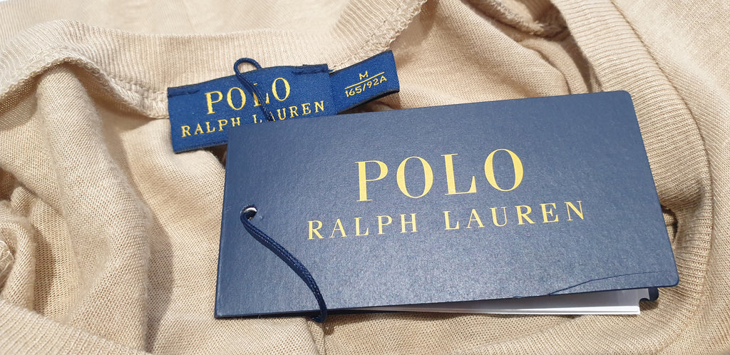 POLO RALPH LAUREN Beige Linen Blend Sleeveless Casual T-Shirt Tee Top M BNWT