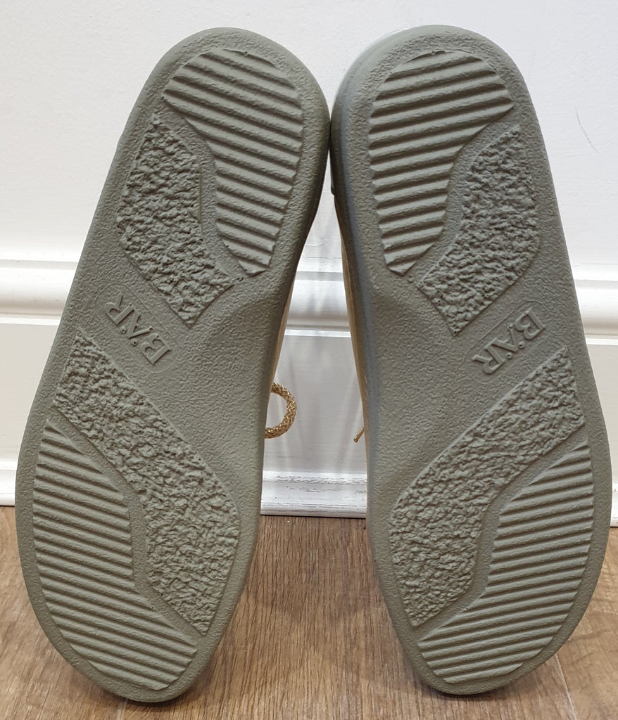 B.A.R Women's Silver Gold Matt Leather Lace Up Rubber Sole Sneakers Trainers UK6