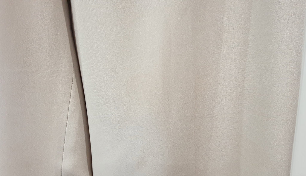 GIANFRANCO FERRE Beige Silk Blend Long Length Jacket & Trousers Pants Suit UK14