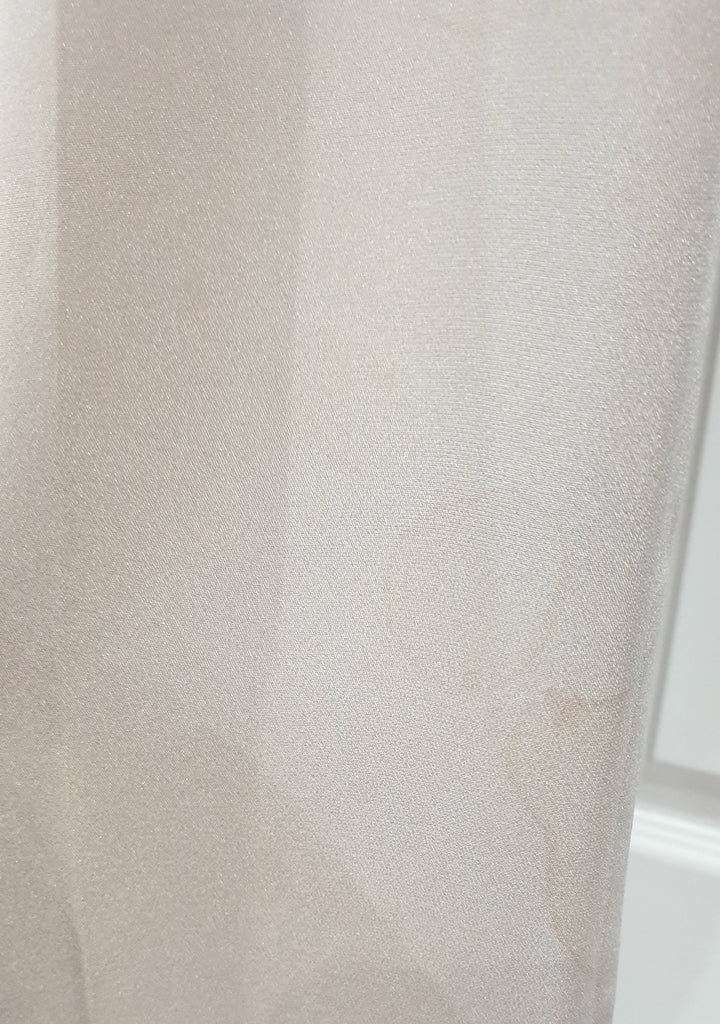 GIANFRANCO FERRE Beige Silk Blend Long Length Jacket & Trousers Pants Suit UK14