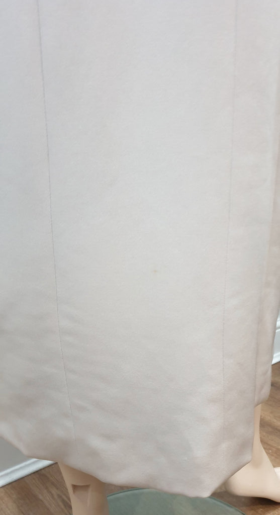 GIANFRANCO FERRE Beige Silk Blend Long Length Jacket & Trousers Pants Suit UK14