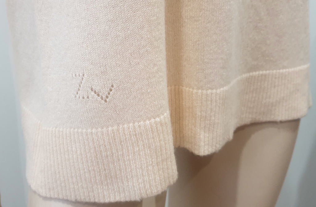 ZADIG & VOLTAIRE Pale Baby Pink Cashmere Fray Detail Vest Tank Jumper Sweater S