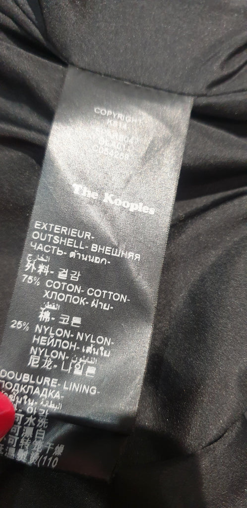 THE KOOPLES Black Cotton Blend Silver Tone Zipper Detail Casual Biker Jacket XS