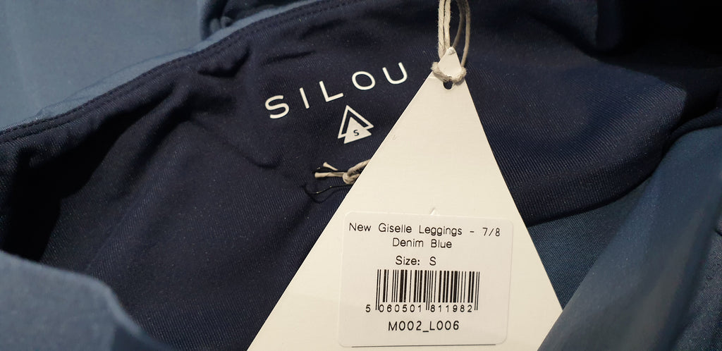 SILOU Denim Blue GISELLE Side Trim Activewear Leggings Trousers Pants S BNWT