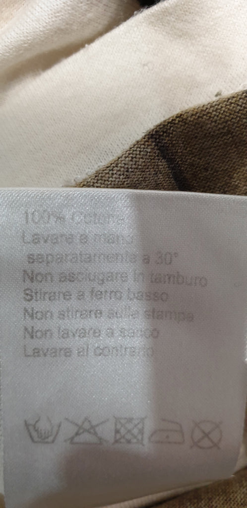 PAUL BY PAUL SMITH White & Khaki Corset Print Sleeveless T-Shirt Tee Vest Top S