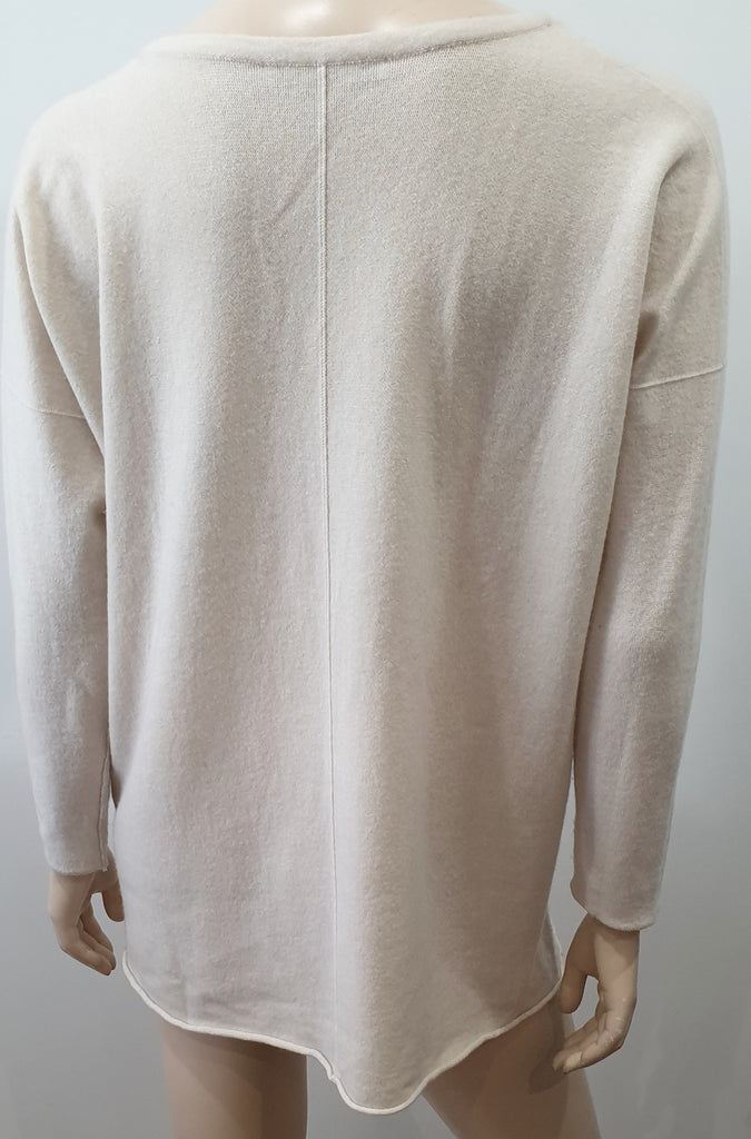 BAMFORD ENGLAND Cream Cashmere Wide Slouchy Knit Jumper Sweater Top XS