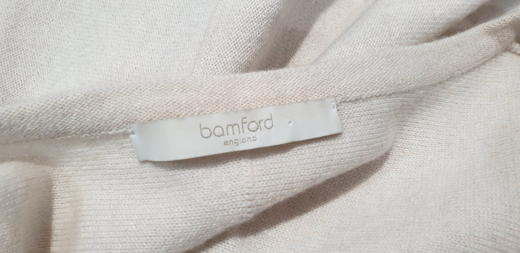 BAMFORD ENGLAND Cream Cashmere Wide Slouchy Knit Jumper Sweater Top XS
