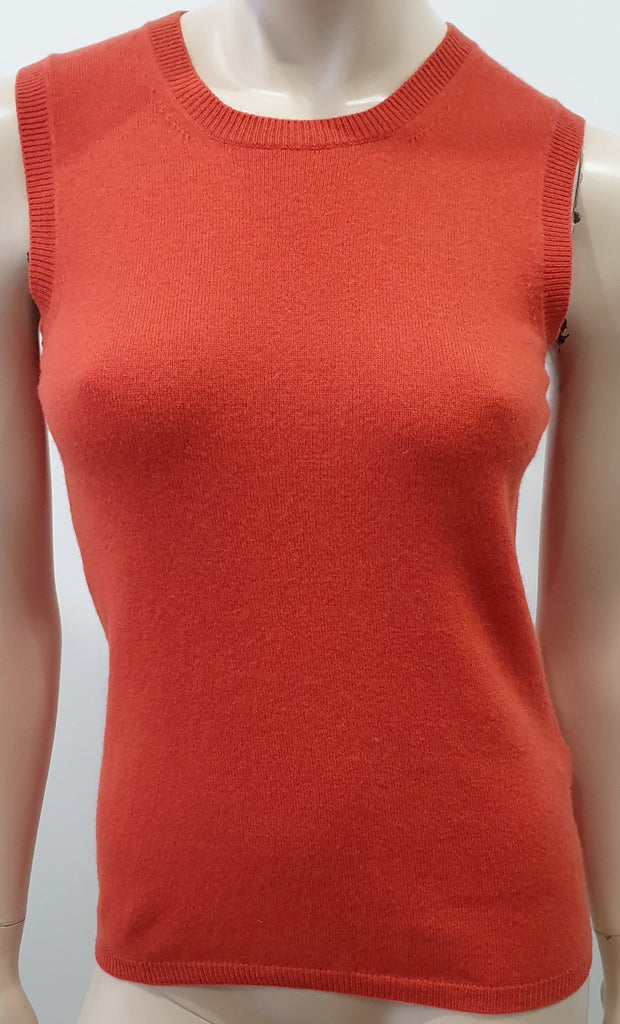 FABIANA FILIPPI Orange Merino Wool Silk Cashmere Knitwear Jumper Tank Top UK12