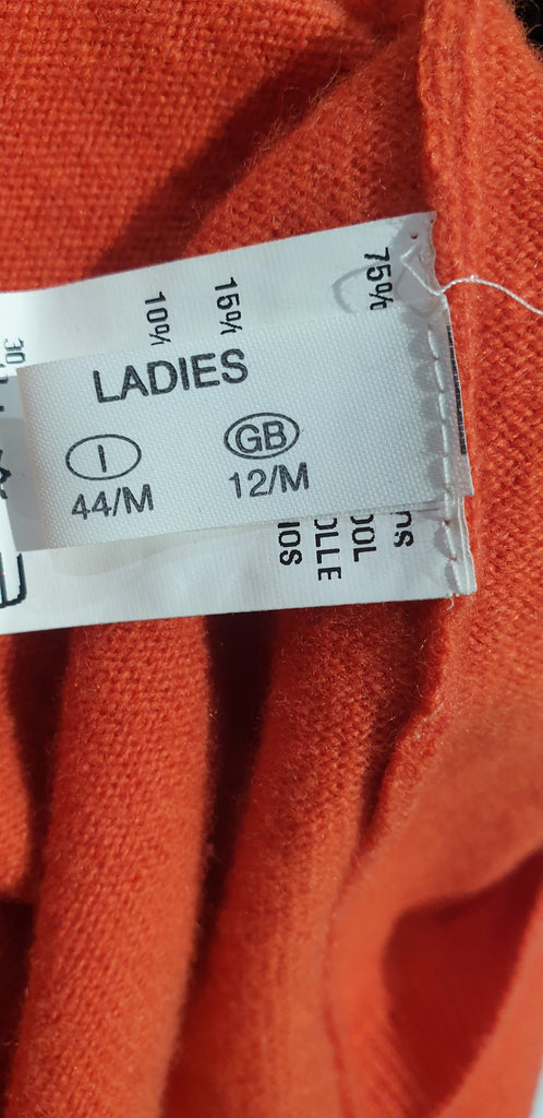 FABIANA FILIPPI Orange Merino Wool Silk Cashmere Knitwear Jumper Tank Top UK12