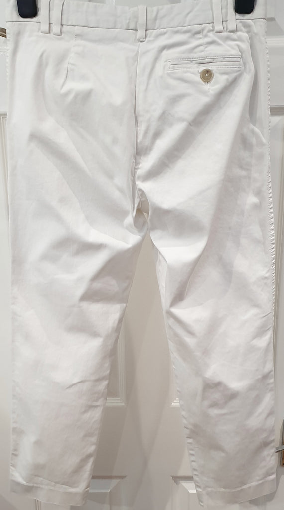 FABIANA FILIPPI White Cotton Stretch Crop Capri Slim Tapered Trousers Pants UK10