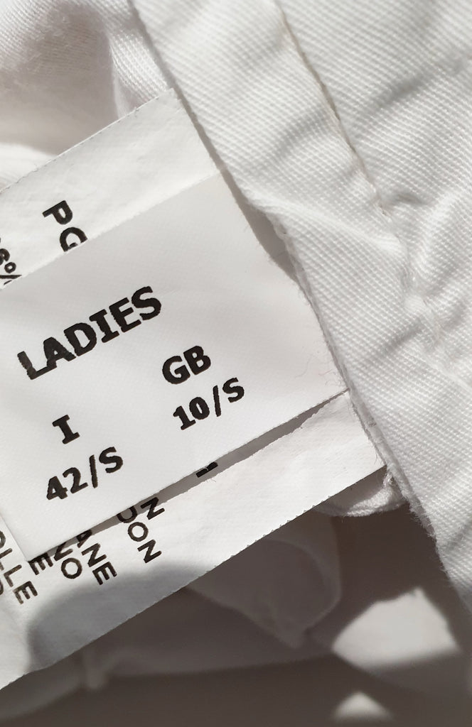 FABIANA FILIPPI White Cotton Stretch Crop Capri Slim Tapered Trousers Pants UK10