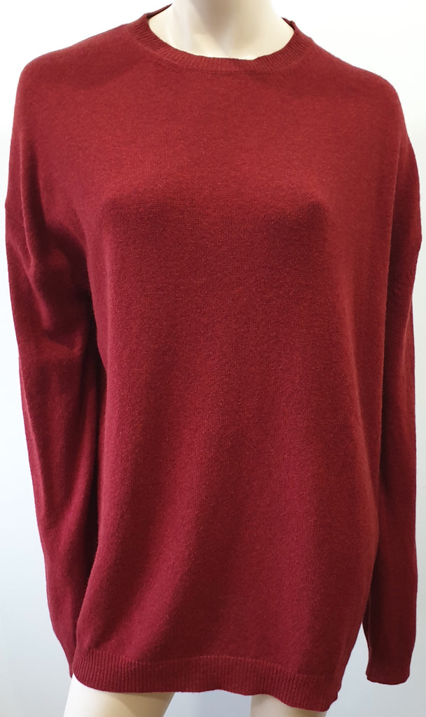 HAIDER ACKERMANN Burgundy Red Wool Cashmere Silk Oversized Jumper Sweater
