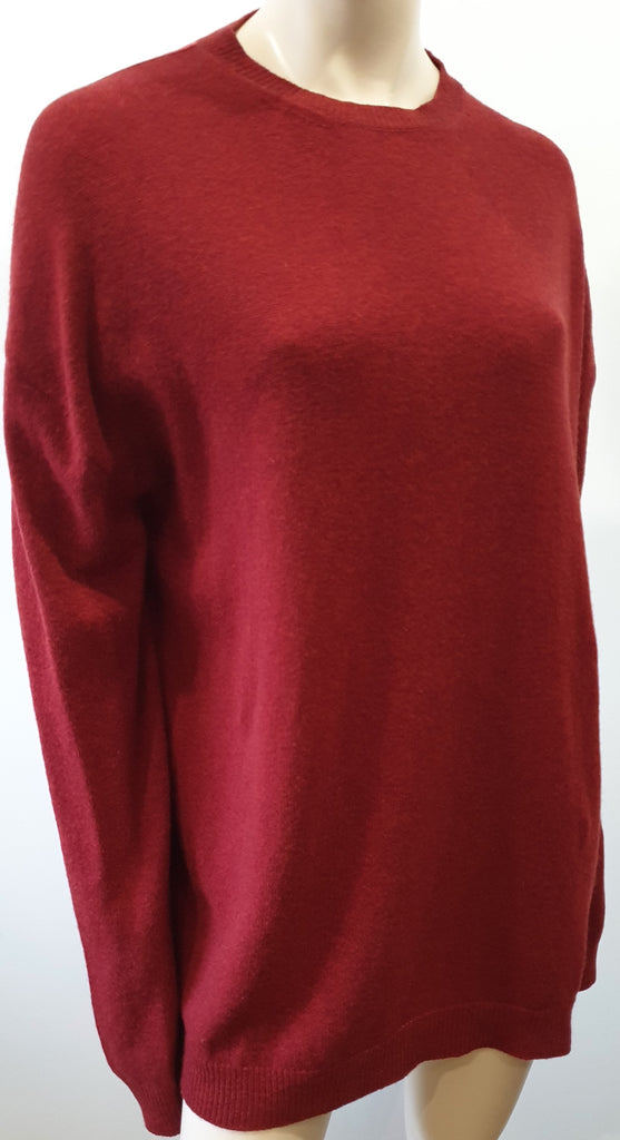 HAIDER ACKERMANN Burgundy Red Wool Cashmere Silk Oversized Jumper Sweater
