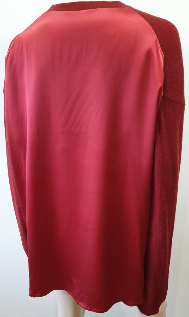 HAIDER ACKERMANN Burgundy Red Wool Cashmere Silk Oversized Jumper Sweater