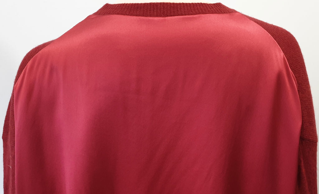 HAIDER ACKERMANN Burgundy Red Wool Cashmere Silk Oversized Jumper Sweater