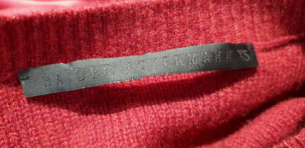 HAIDER ACKERMANN Burgundy Red Wool Cashmere Silk Oversized Jumper Sweater