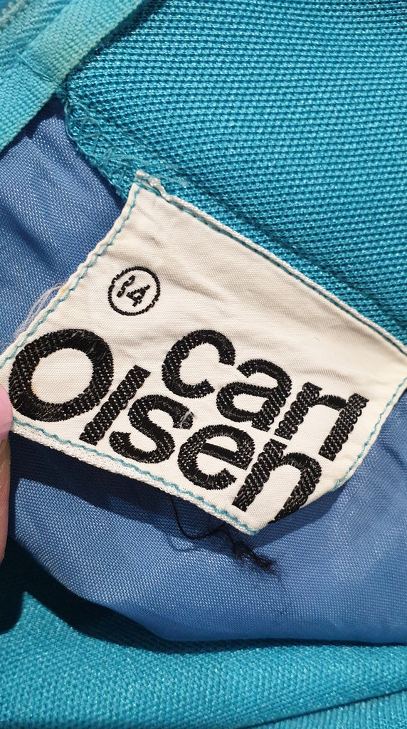 CARL OLSEN Vintage Blue Round Neck Sleeveless Tie Detail Pleated Maxi Dress UK14