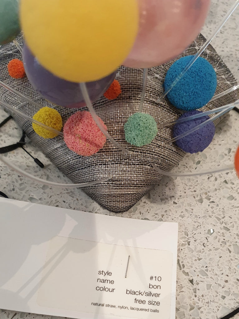 HARVY SANTOS LONDON Women's Multicolour Pom Pom Occasion Wear Fascinator Hat