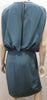 MARNI Dusky Blue Silk Sleeveless Pleated Draped Open Rear Evening Dress 40 UK8